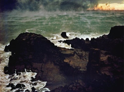 nobrashfestivity:Hiroshi Hamaya,Eroded Sea Cliff at Tōjinbō, Early Winter, Fukui Prefecture, Japan, 