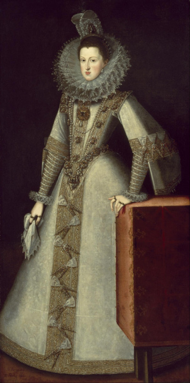 Portrait of Margaret of Austria, Queen of Spain. by Juan Pantoja de la Cruz, 1605