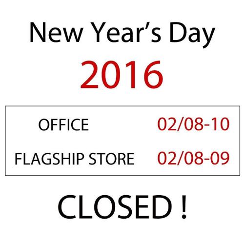 - ✔️ NOTICE NEW YEAR’S DAY ! CLOSED ! OFFICE : 02 / 08 - 10 FLAGSHIP STORE : 02 / 08 - 09 &mda