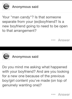 I&rsquo;m assuming these are from the same person over the span of a few days lol.   Not that&rsquo;s it&rsquo;s really anyone&rsquo;s business  but I know people are curious because future content. My &ldquo;man candy&rdquo; and I are on a break  things