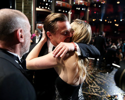 life-between-films:  Oscars 2016 No one is happier for Leo D than Katie W.  