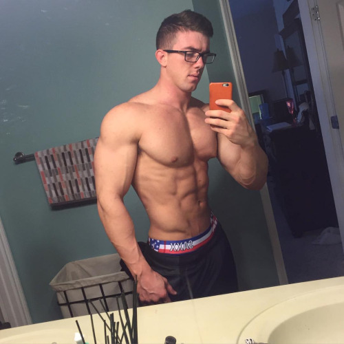 Bodybuilders wearing glasses