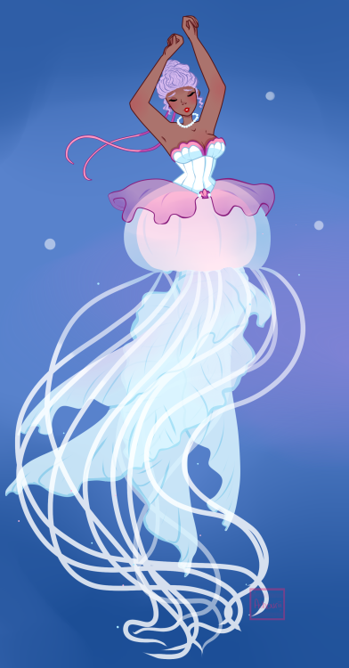 Jellyfish Mermaid!! I saw this beautiful jellyfish that reminded me of a ballerina so I kinda ran wi