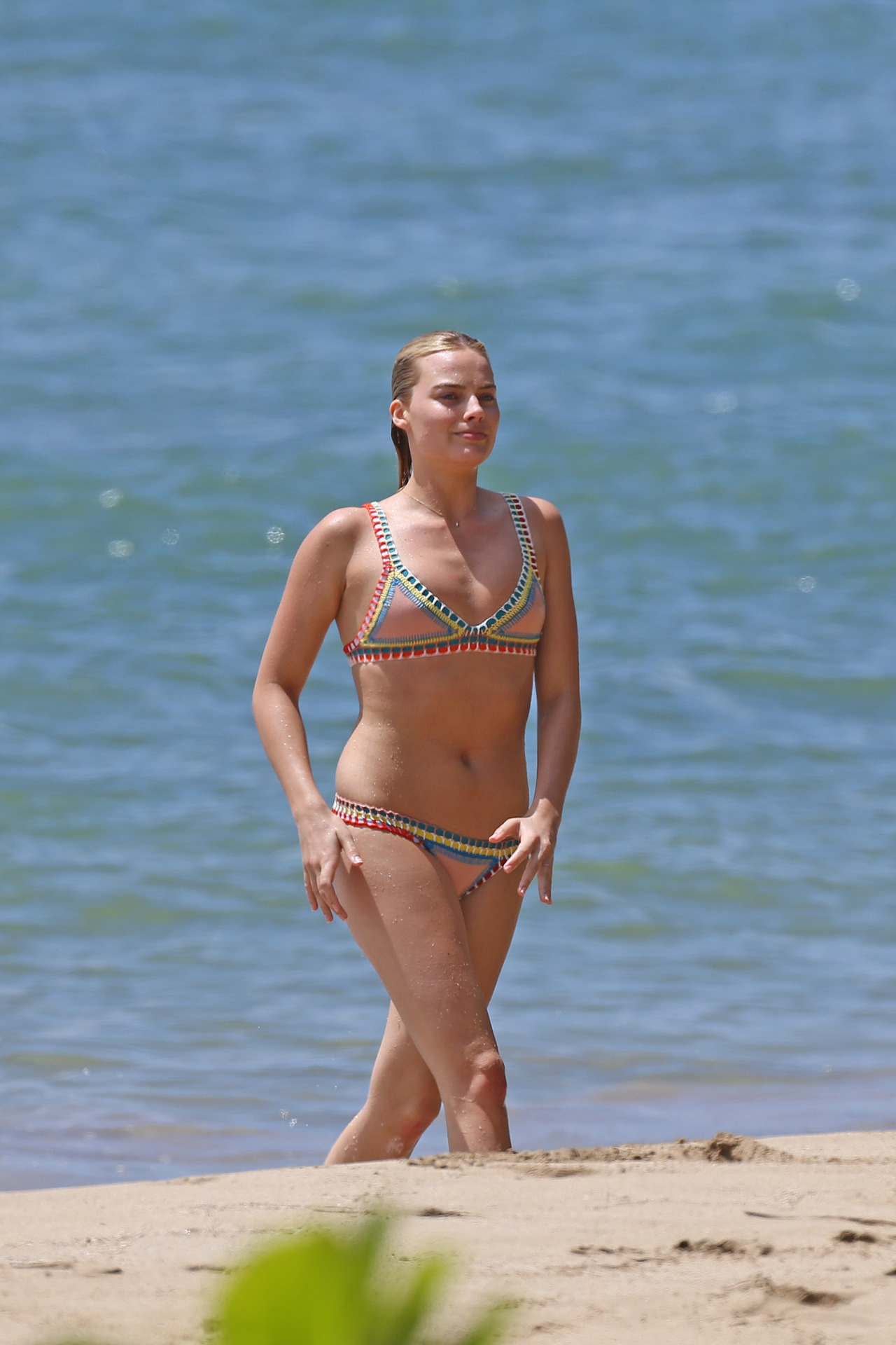 toplessbeachcelebs:  Margot Robbie (Actress) sunbathing topless in Hawaii (July 2016)