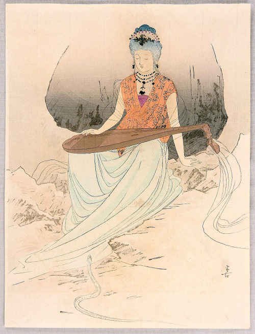 jeannepompadour: Goddess and snake by Kajita Hanko, 1905
