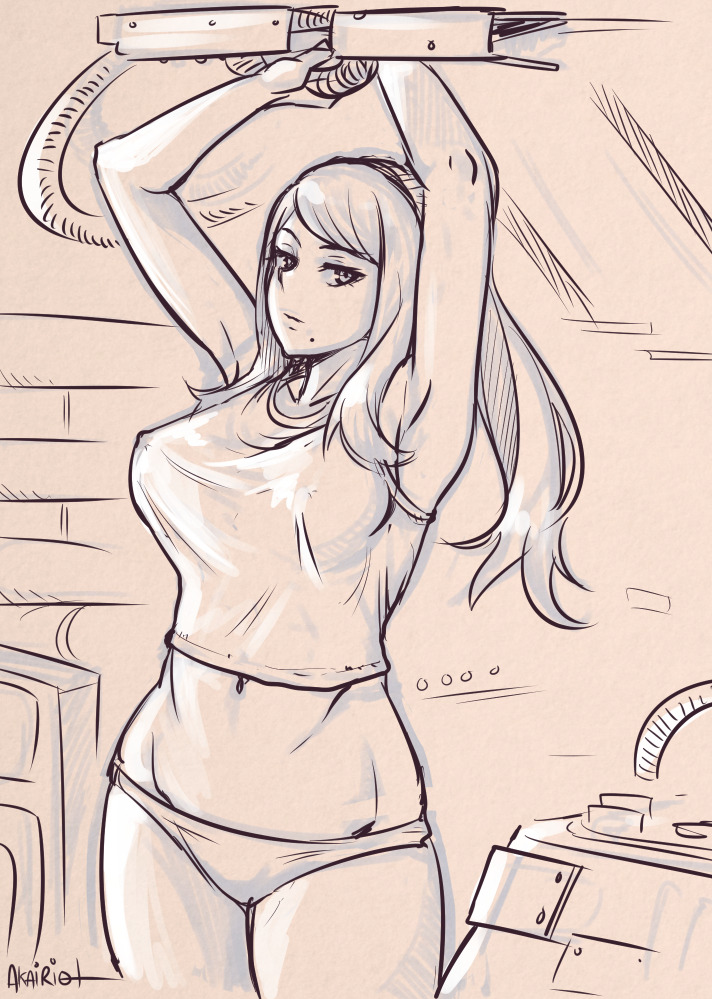 akairiot:  1.5 hour sketch of Samus, Ellen Ripley-style.support lewdness - buy merch