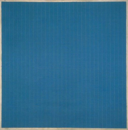nobrashfestivity:Agnes Martin  Night Sea, 1963oil, crayon, and gold leaf on linen, 72 in. x 72 in. (