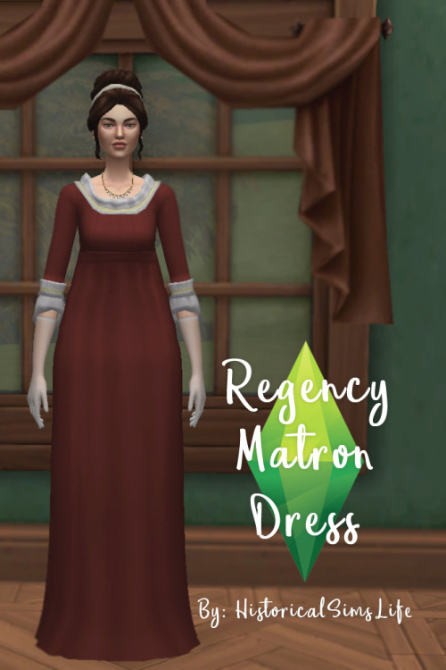 historicalsimslife:TS4: REGENCY MATRON DRESSI was feeling a need for a little more mature dress for 