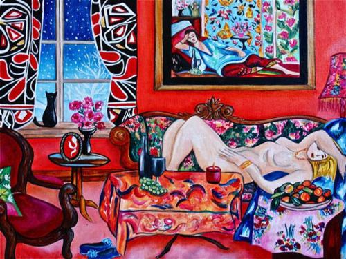 Lounging Ιn The Patterns of matisse Fine Art Print by k Madison Moore