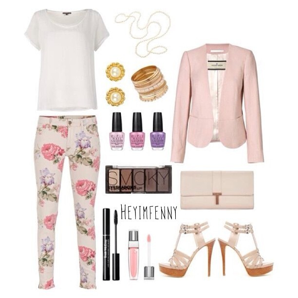 My 11th set of outfit - love the mix of simple chiffon layer t-shirt with blazer
