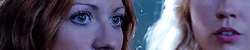 cvleartmain: bechloe + looking at each other