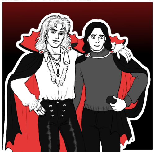 xxhellonursexx: REQUEST FILL #1: “Rockstar Lestat along with Louis, who is forced to wear the band’s