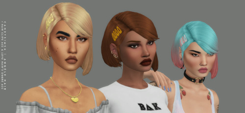 candysims4:ANGÈLE HAIR + HAIR CLIPSA cute bob with a side bang and hair clips as optional acc.Also w