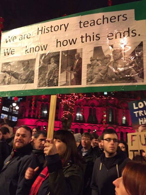 From tonight’s protest in Manchester, UK. Estimated attendance three thousand people!