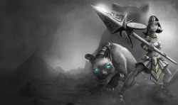 Monochromatic Splash Art: Pharaoh Nidalee