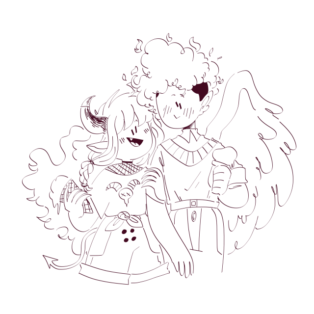 just a demon and a very flammable angel on an ice cream date