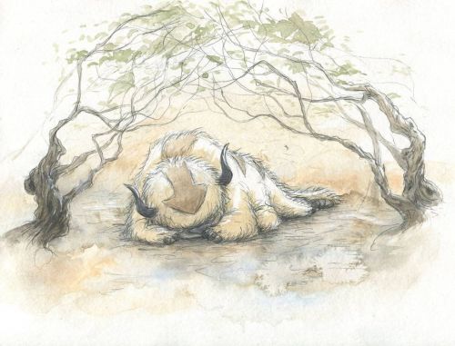 ejbeachy:Appa#art #drawing #watercolor #watercolorpainting #avatarthelastairbender #atla #appa #draw