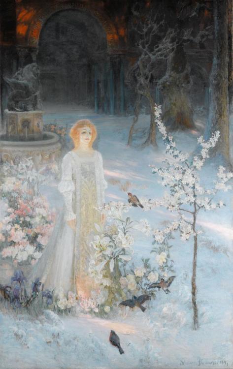 &ldquo;The Snow Maiden&rdquo; (1891) Kazimierz Stabrowski (Polish;1869-1929)oil on canvas, private c