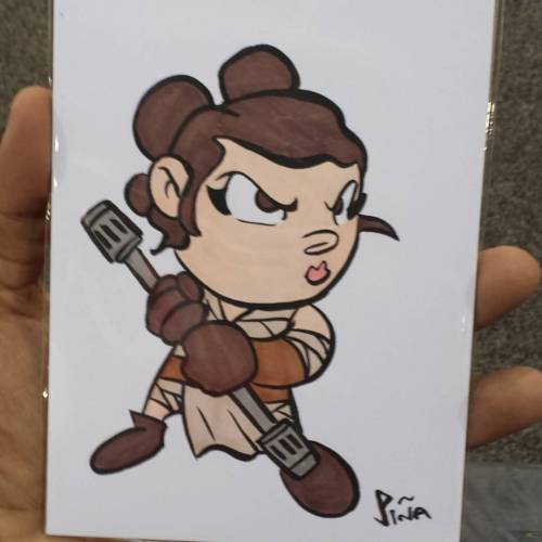 Chibi Rey commission from #phxcc ! #starwars #chibi #rey #forceawakens #theforceawakens