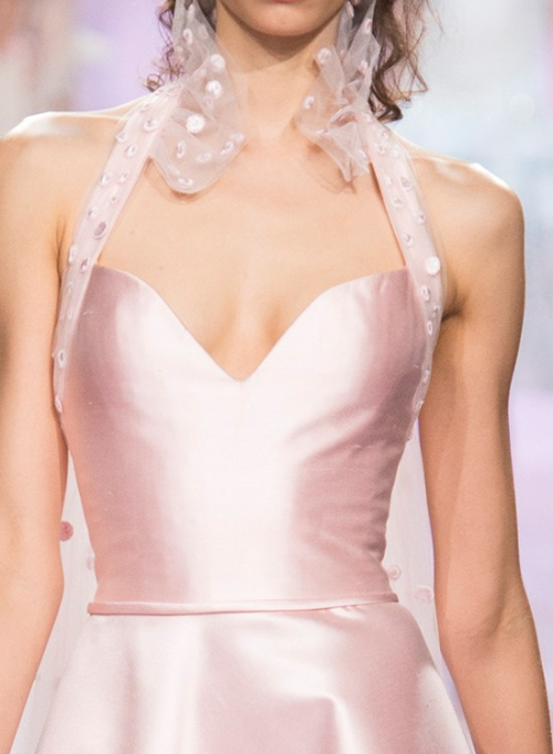 andantegrazioso:Silk pink dress details by Georges Chakra