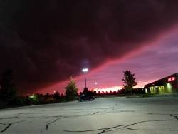 heychessikuh:  sixpenceee:  The night chasing away a sunset. (Source)  that is not the night that is the apocalypse  