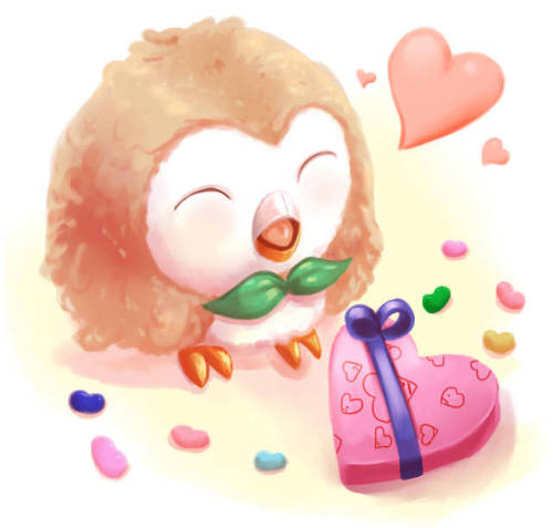 artyartpile:Happy Valentine’s Day, Rowlet! 