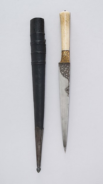 siimorq:Dagger (Kard) with SheathDate:ca. 1800Culture:Persian, QajarMedium:Steel, agate, gold, wood,