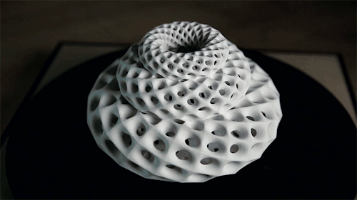 geometrymatters:Fibonacci Sculptures - Part IIThese are 3-D printed sculptures designed to animate w