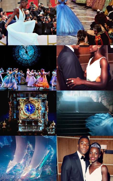 my-thoughts-of-flight:  Cinderella Fan Cast Lupita Nyong’o as Cinderella Chadwick Boseman as Prince Charming   In the arms of my love I’m flying Over mountain and meadow and glen, And I like it so well That for all I can tell I may never come down