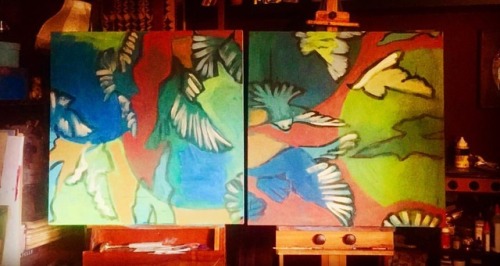 #painting #art #acrylicpainting #birds #abstractpainting  www.instagram.com/p/BnFkEXmH3Ye/?u