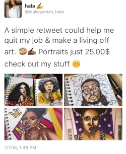 jehovahhthickness:  keeping-up-with-the-jenners:  Why not help out an incredibly talented artist who wants to quit her job but cannot afford to? She has amazing skills, and her prices are actually very reasonably. Spread the word guys!!   Her Twitter