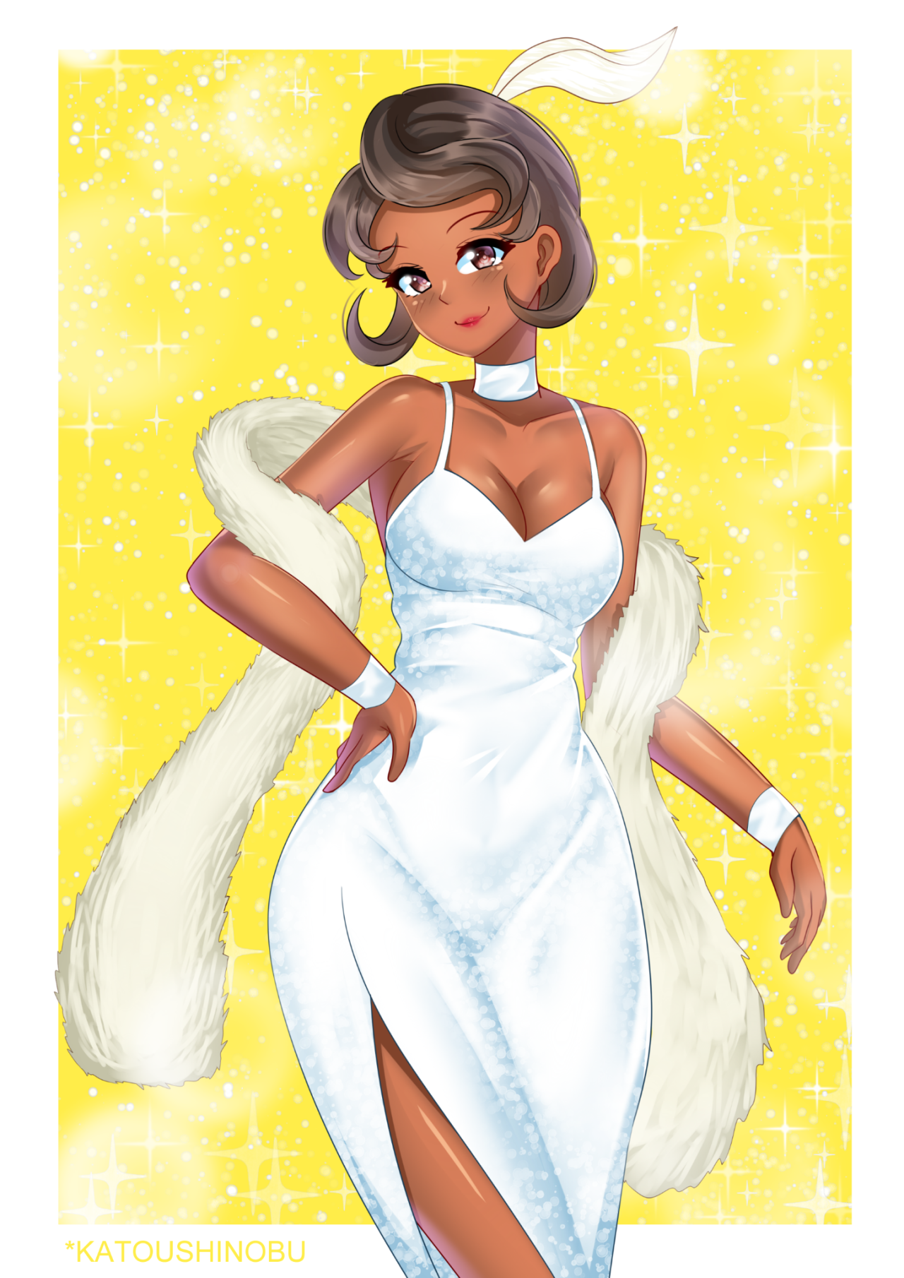 white dress Princess Tiana fanart ...