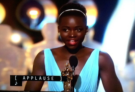 laugh-addict:  giohvanni:  lady gaga trying to get promo at the oscars during lupita’s speech  :)) 