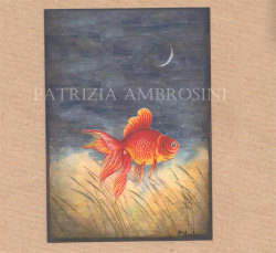 Canvaspaintings:  Open Edition Aceo ….A Fish In The Sky.. . Card By Thestoneteller