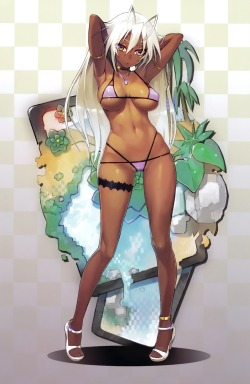 bikini cameltoe cleavage full metal daemon muramasa garter heels namaniku atk pointy ears sansei muramasa swimsuits underboob | #303406 | yande.re