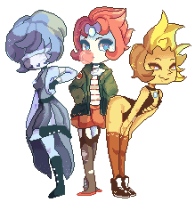 mskneesocks:  girl gang pearls!  pearl gang? 