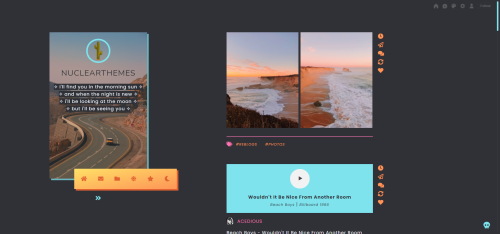 ✿ THEME 004 ✿ colorful one column theme with sticky sidebar static preview // download // support me