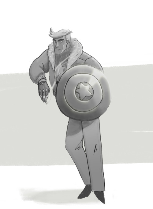Watched civil war. Thinkin about cap. Who needs costumes when there’s bomber jackets and junk.