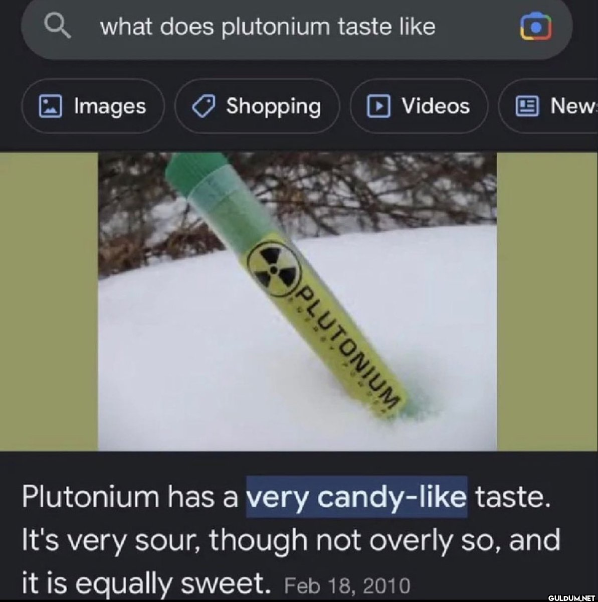 what does plutonium taste...