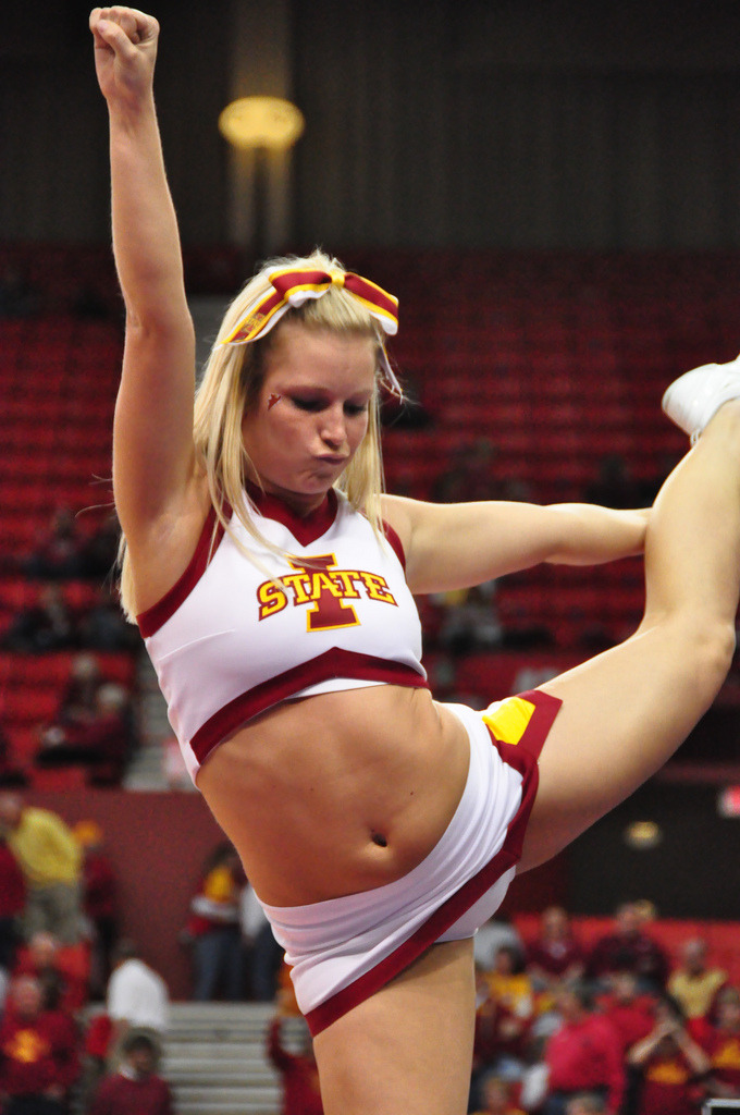 College cheerleader abs