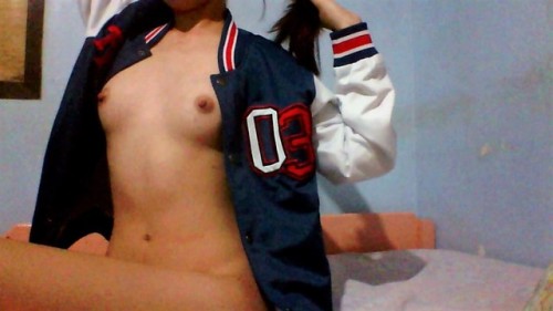 Porn photo gummyxoxo:  my old college jacket :) well