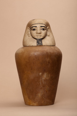 met-egyptian-art: Canopic jar of the lady Nephthys, Egyptian ArtRogers Fund, 1911 Metropolitan Museum of Art, New York, NYMedium: Indurated limestone, paint 