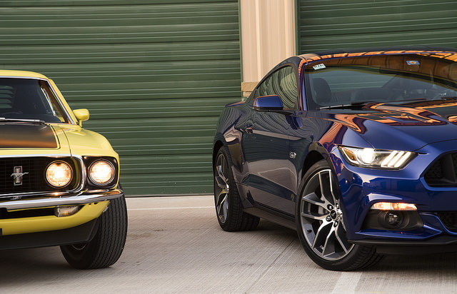 visualuniverse:  1969 Boss and 2015 Mustang GT on Flickr.