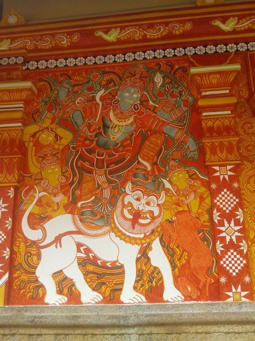 Durga mural at Kerala temple