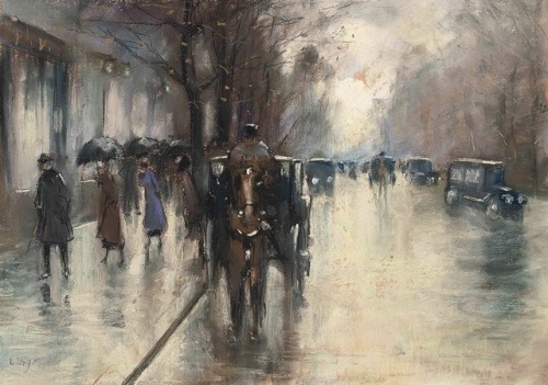 Under the Lindens in the Rain, Lesser Ury, 1920