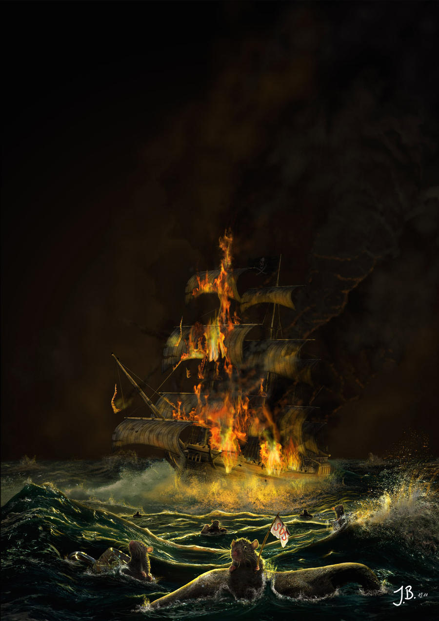 sinking ship art