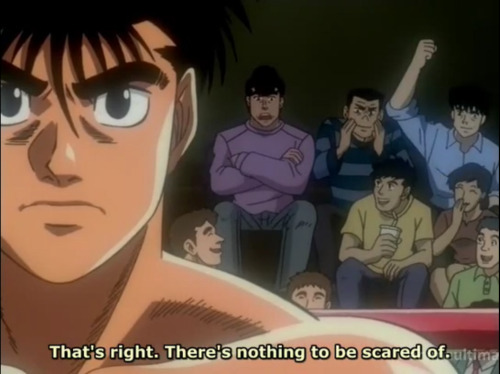 dannymcgee:  Hajime no Ippo is a very serious anime about boxing.  