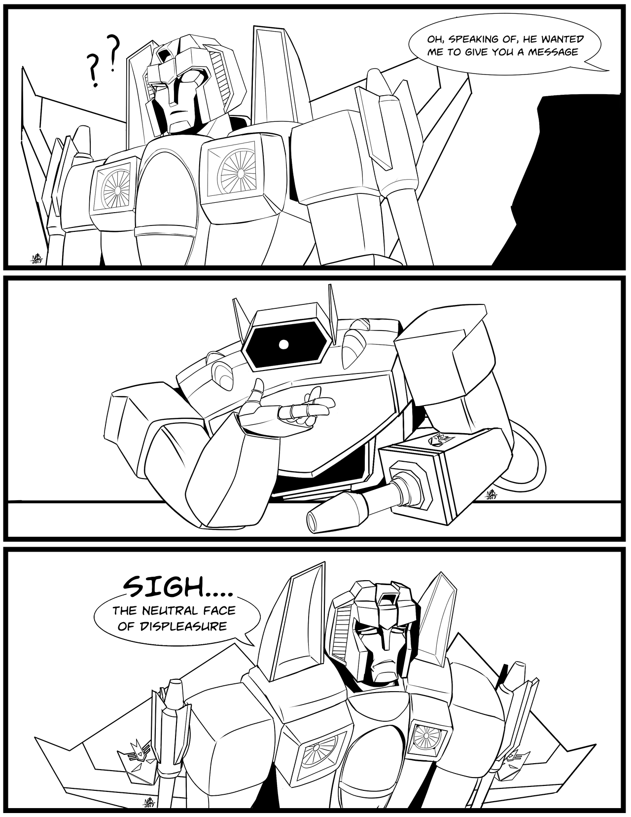 constantscribbles:  Megatron’s Face of Neutral Displeasure Inspired by that fantastically