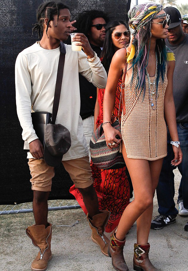 omarifenty:  4/12/14 - Chanel Iman + A$AP Rocky at the 2014 Coachella Music Festival: