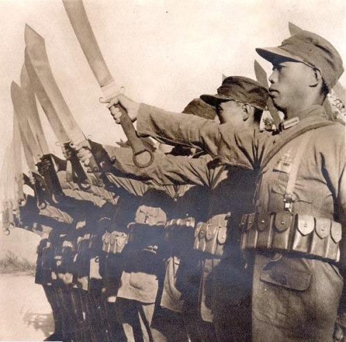 peashooter85: Chinese soldiers with daos, Second Sino Japanese War / World War II.